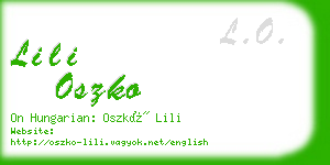 lili oszko business card